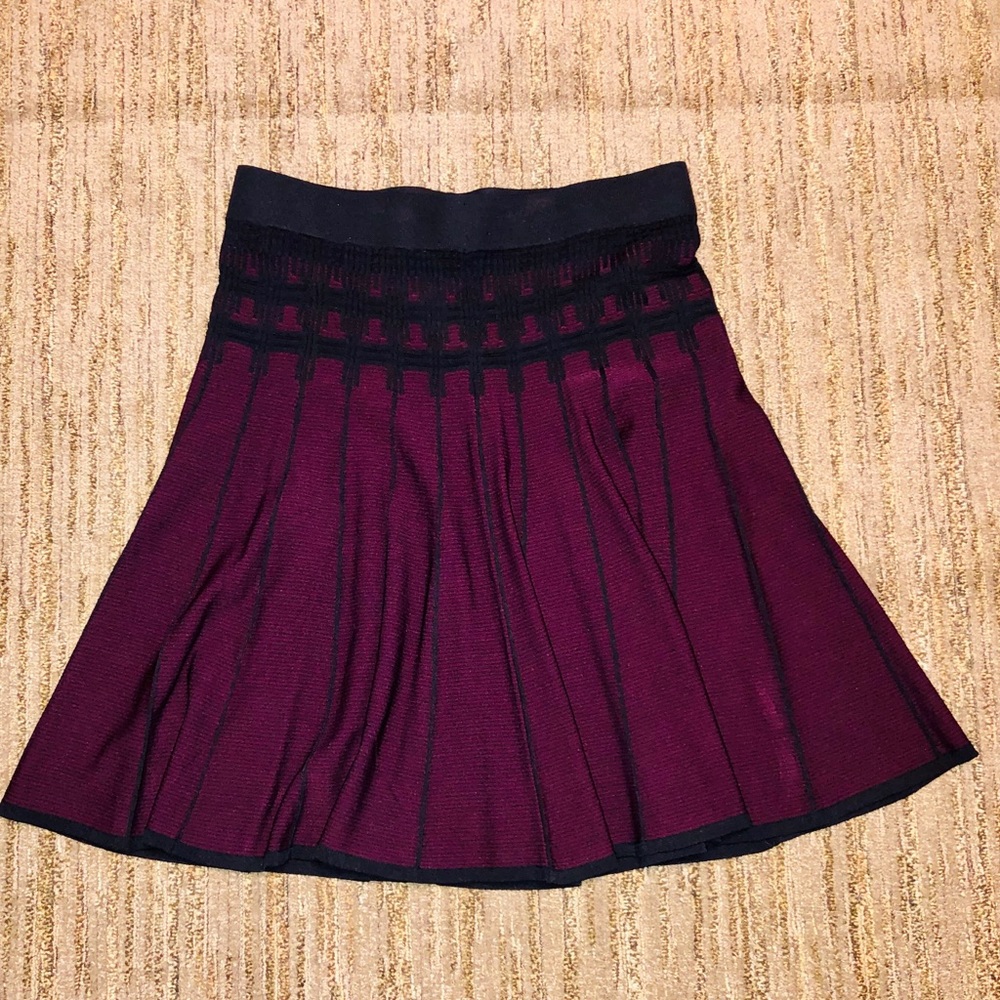 Sophisticated black embroidered knit skirt